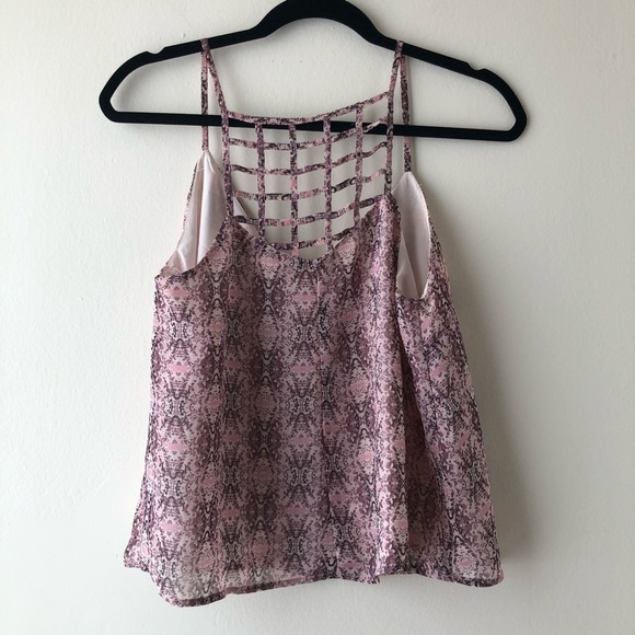 🛍4/$25! Forever 21 Cage-Back Flowy Print Tank Top - Picture 5 of 6